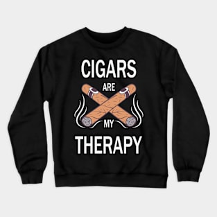 Men's Cigars Are My Therapy Funny Cigar Lover Crewneck Sweatshirt